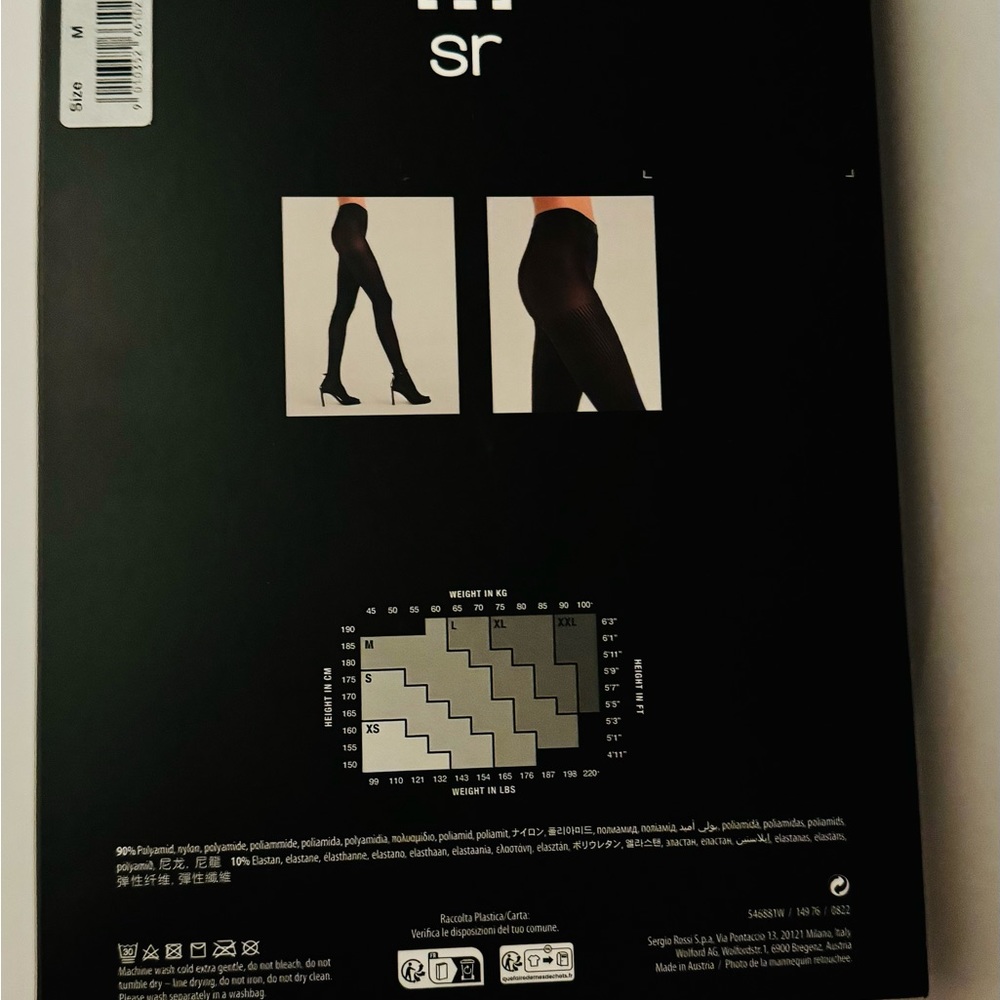 ❤️ WOLFORD $515 SERGIO ROSSI STUDS EMBELLISHED TIGHTS BLACK MEDIUM SPECIAL EVENT - Picture 8 of 11